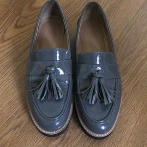 Gray Franco Sarto patent leather Loafers